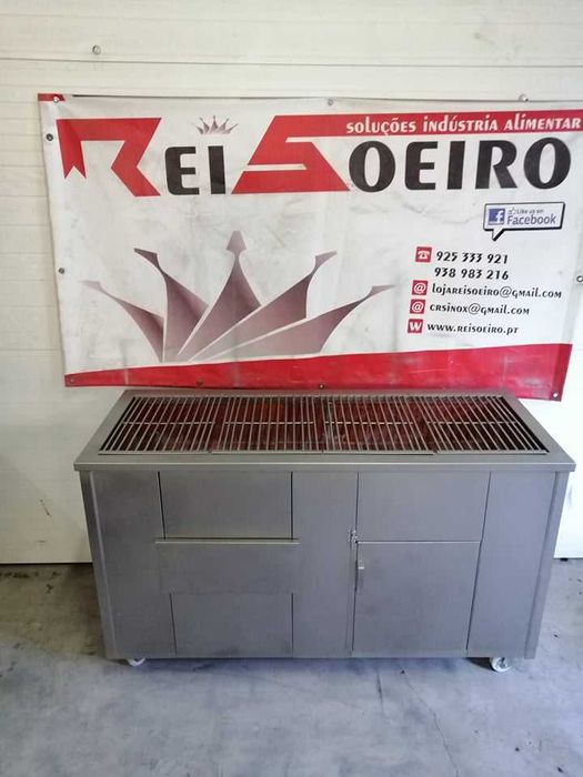 CHURRASQUEIRA INOX A CARVÃO (1500x900x950mm) - Valor c/ IVA