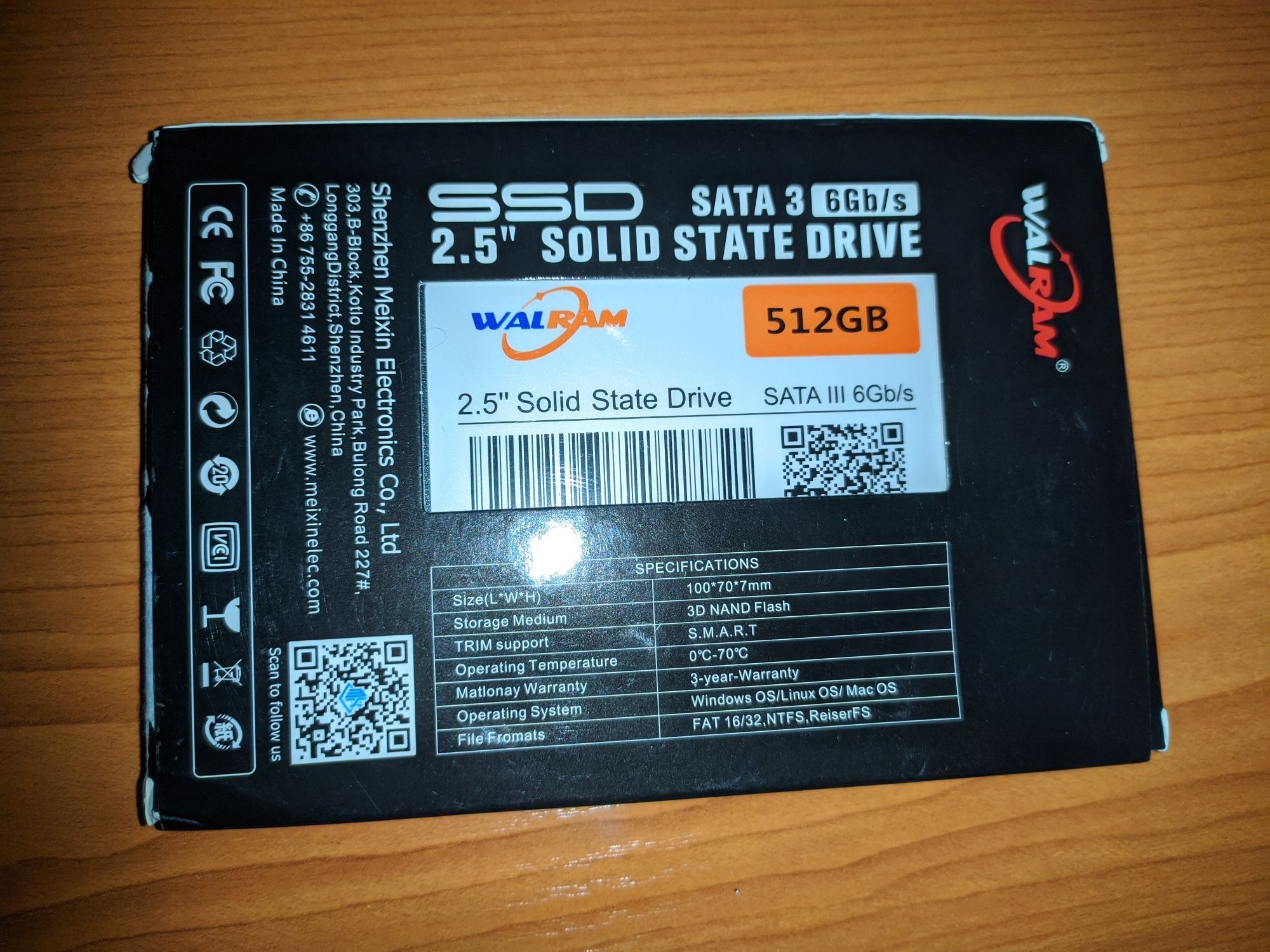 Продам новий SSD диск Walram 512GB