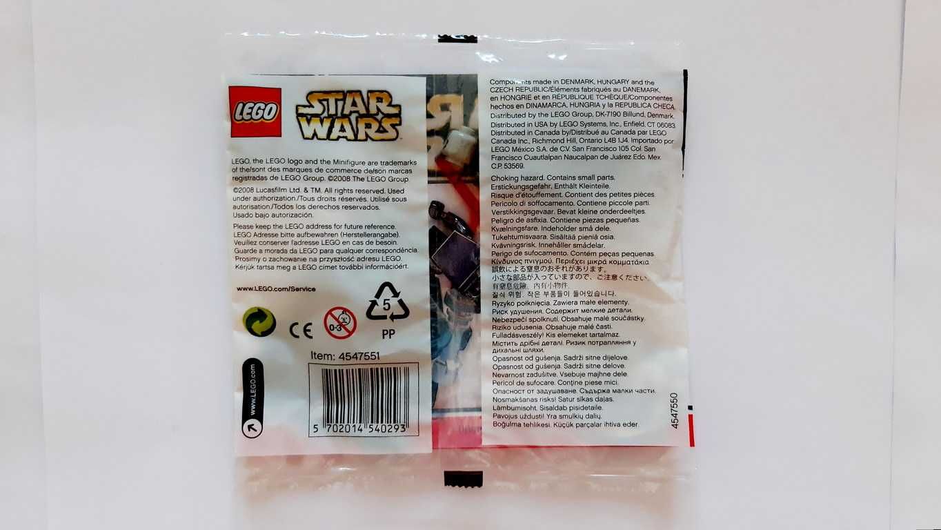 Lego Star Wars 454_7551 - Darth Vader Chrome Black polybag selado