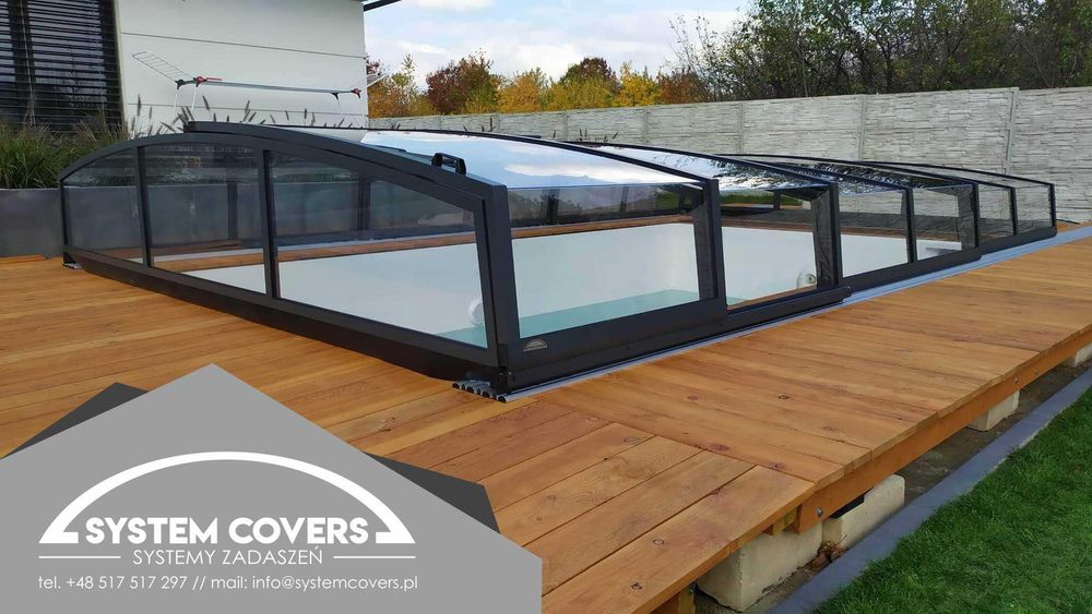 Zadaszenie basenowe, basenu 370 x 640 x 80 cm - System Covers