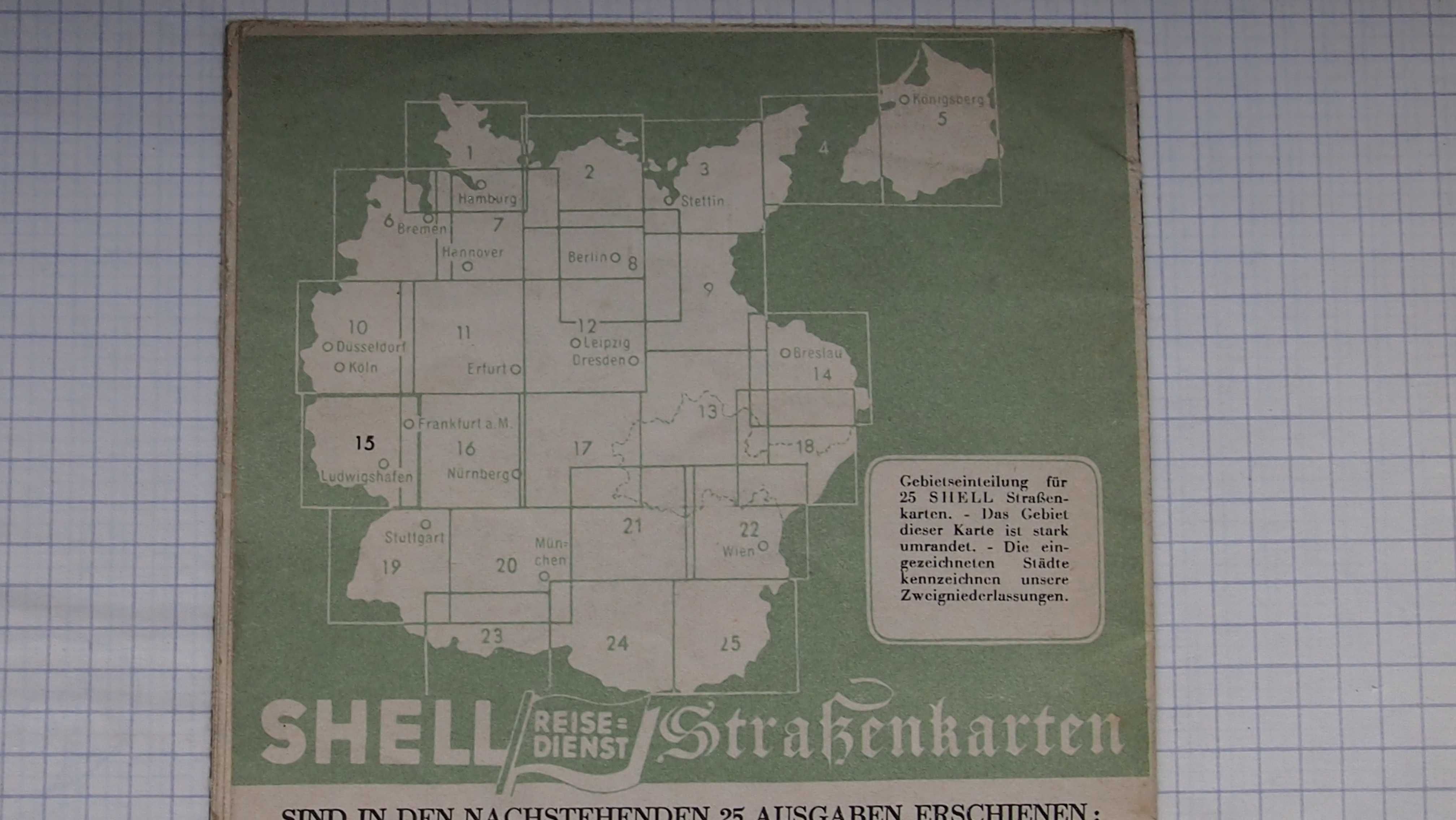 Mapa- SHELL Reise Dienst, MittelRhein- Saarpfalz, Numer 15;