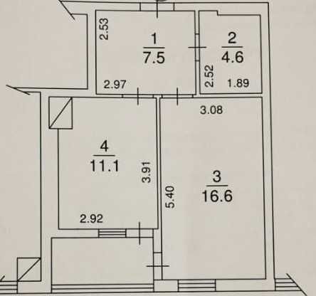 Продаж 1 кімнатної квартири 43.9м² Обухівський ключ (від власника)