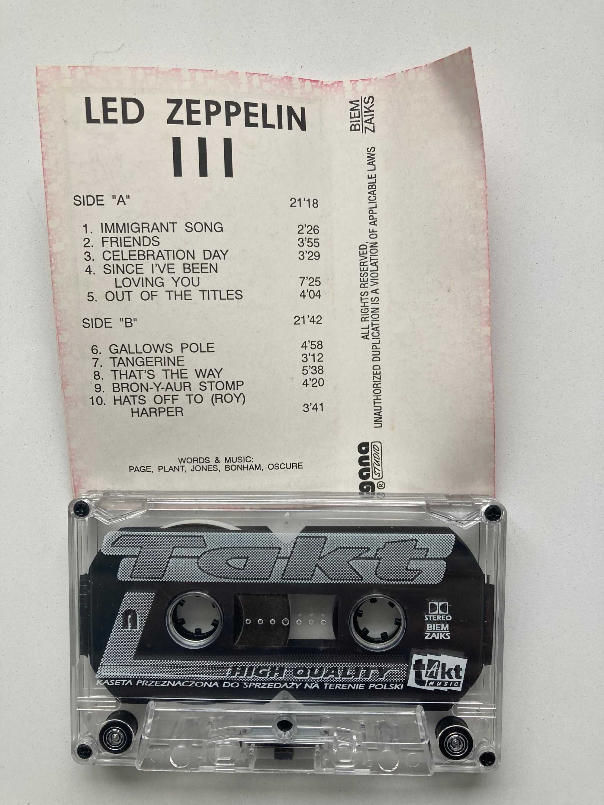 Led Zeppelin  dwie kasety :Led Zeppelin III, Presence