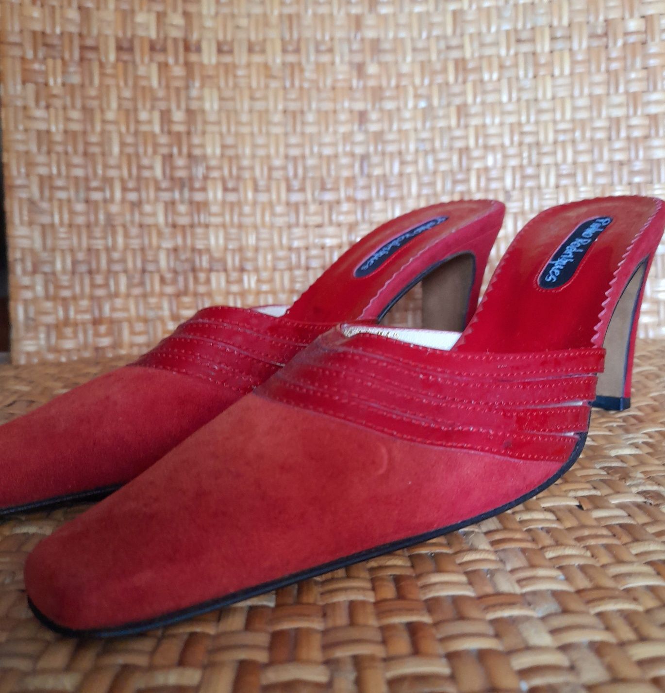 Mules Vintage Pinho Rodrigues, em pele. Tamanho 36