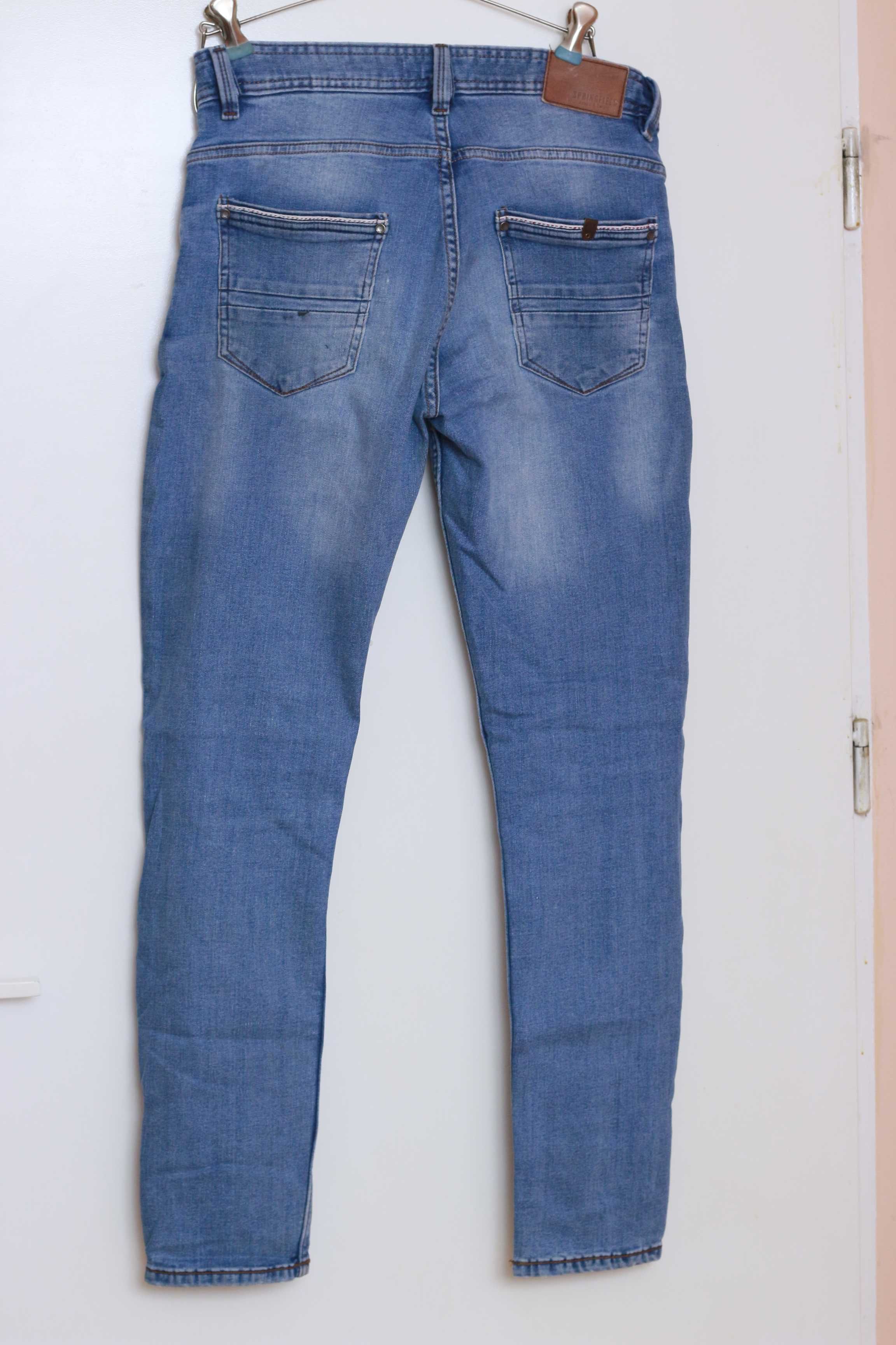 Spodnie jeans Springfield SLIM 165/72A denim indygo szer 41cm