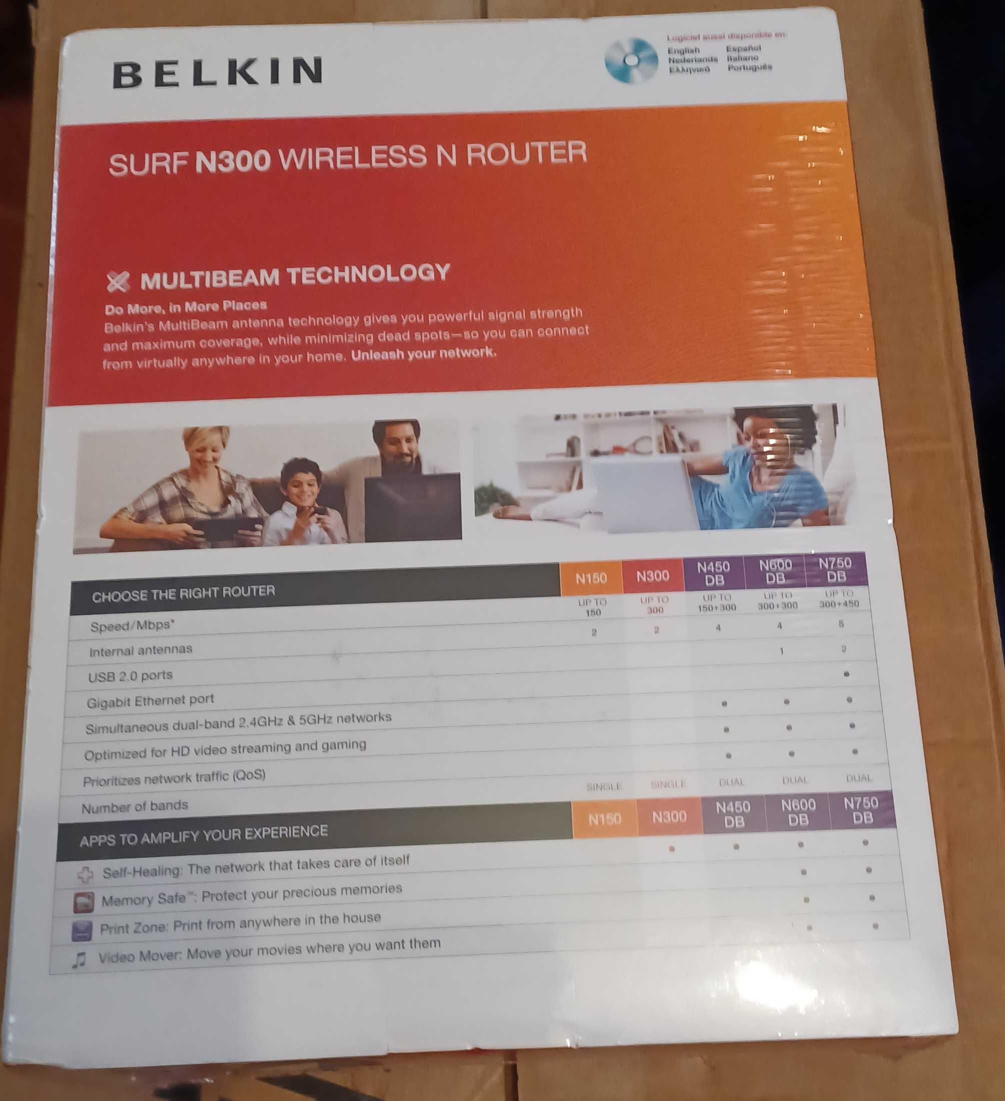 Router Belkin SURF N300 Wi-Fi  - Equipamento novo