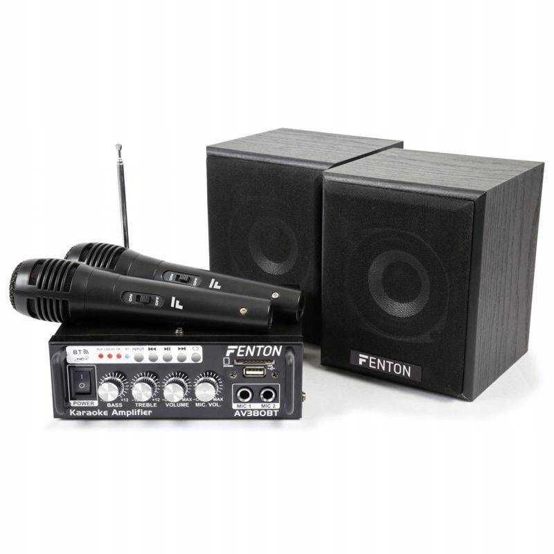 Zestaw do karaoke Wzmacniacz Fenton AV380BT 80W 2x MIKROFON 2x KOLUMNA