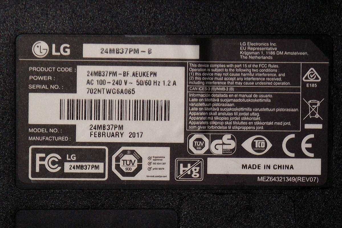 Panel LED IPS 24" z monitora LG 24MB37PM - uszkodzona matryca