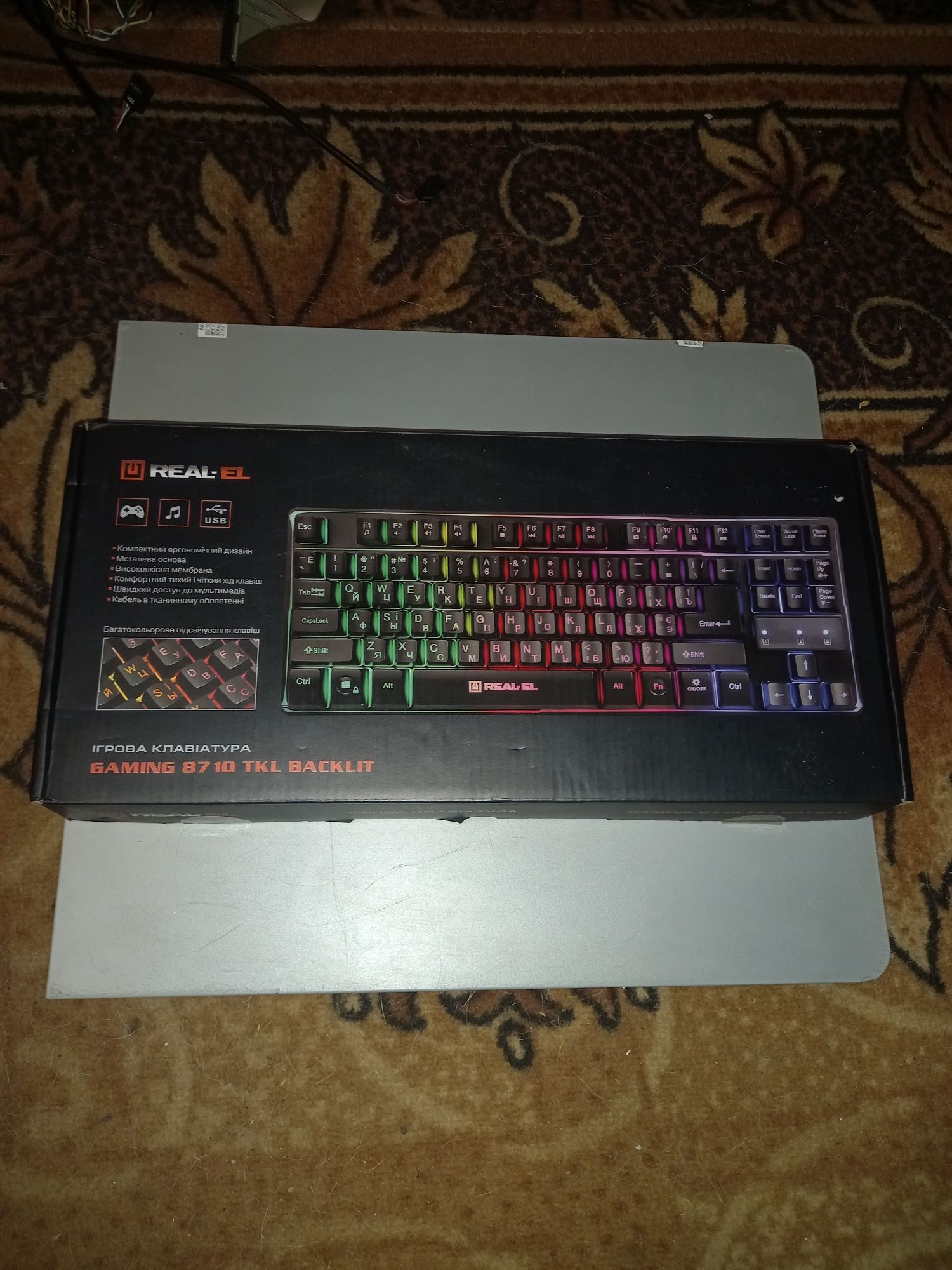 Клавиатура Real-El Gaming 8710 TKL Backlit USB (EL123100030)