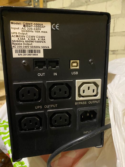 ДБЖ Powercom BNT-1000AP Schuko USB
