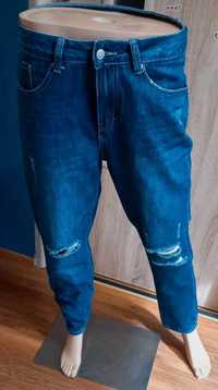 Granatowe spodnie dżinsy S XS