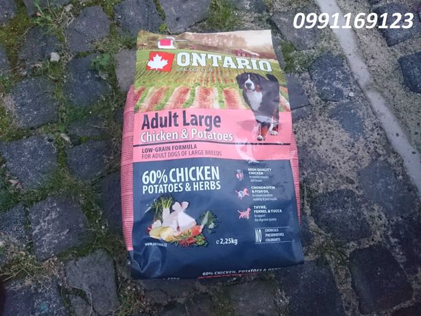 Корм ONTARIO Adult Large Chicken & Potatoes 2.25kg