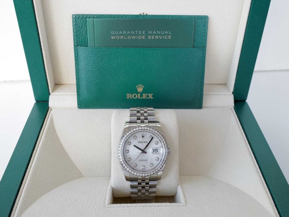 Rolex Datejust 36mm Jubilee Steel Silver Computer Diamond Dial Bezel