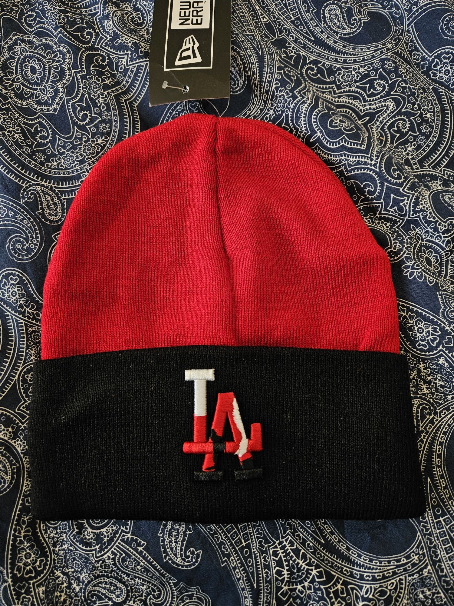 Los Angeles LA new era czapka beanie nowa czerwona