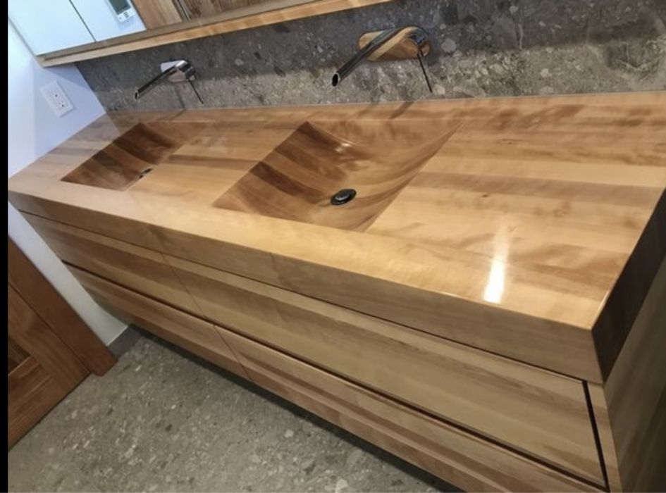 Ремонт фасадов мебели дверей мойка из дерева раковина мийка з дерева