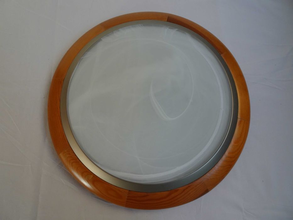 Plafon lampa sufitowa drewniana oprawa 2 klosze drewno