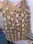Mala shopper rafia com conchas