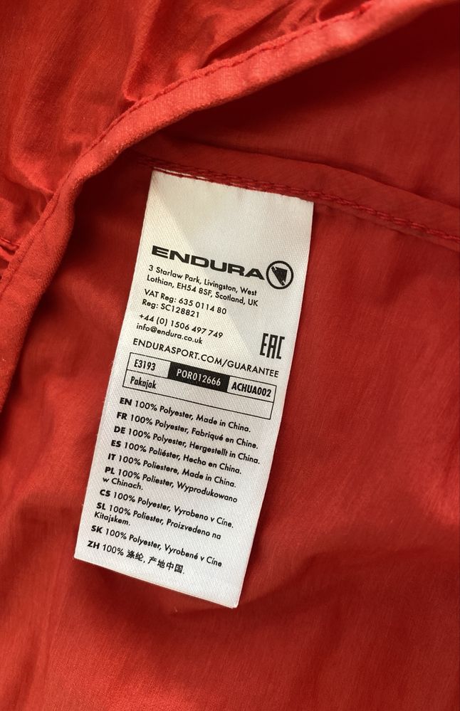 Kurtka Endura Pakajak S E3193 wiatrówka rowerowa do biegania ripstop