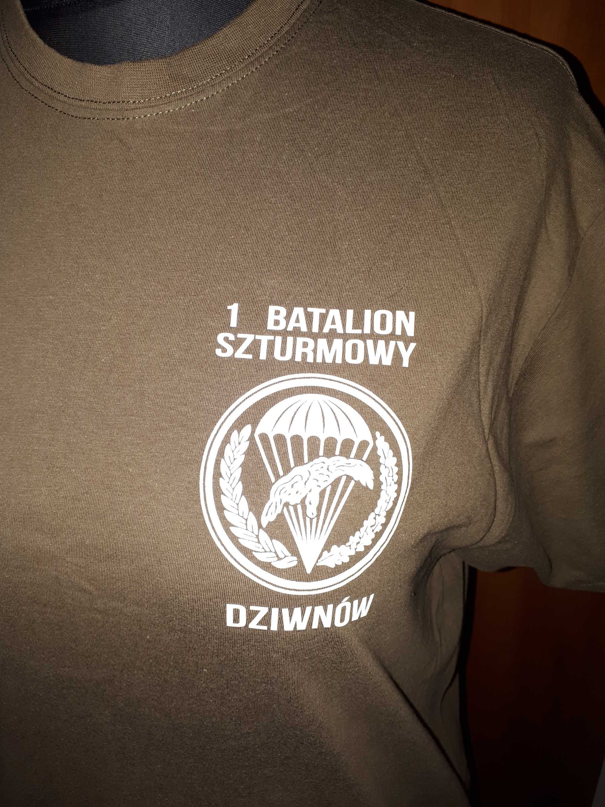 T-shirt khaki 1 Batalion Szturmowy Dziwnów Jestem Żoną Komandosa