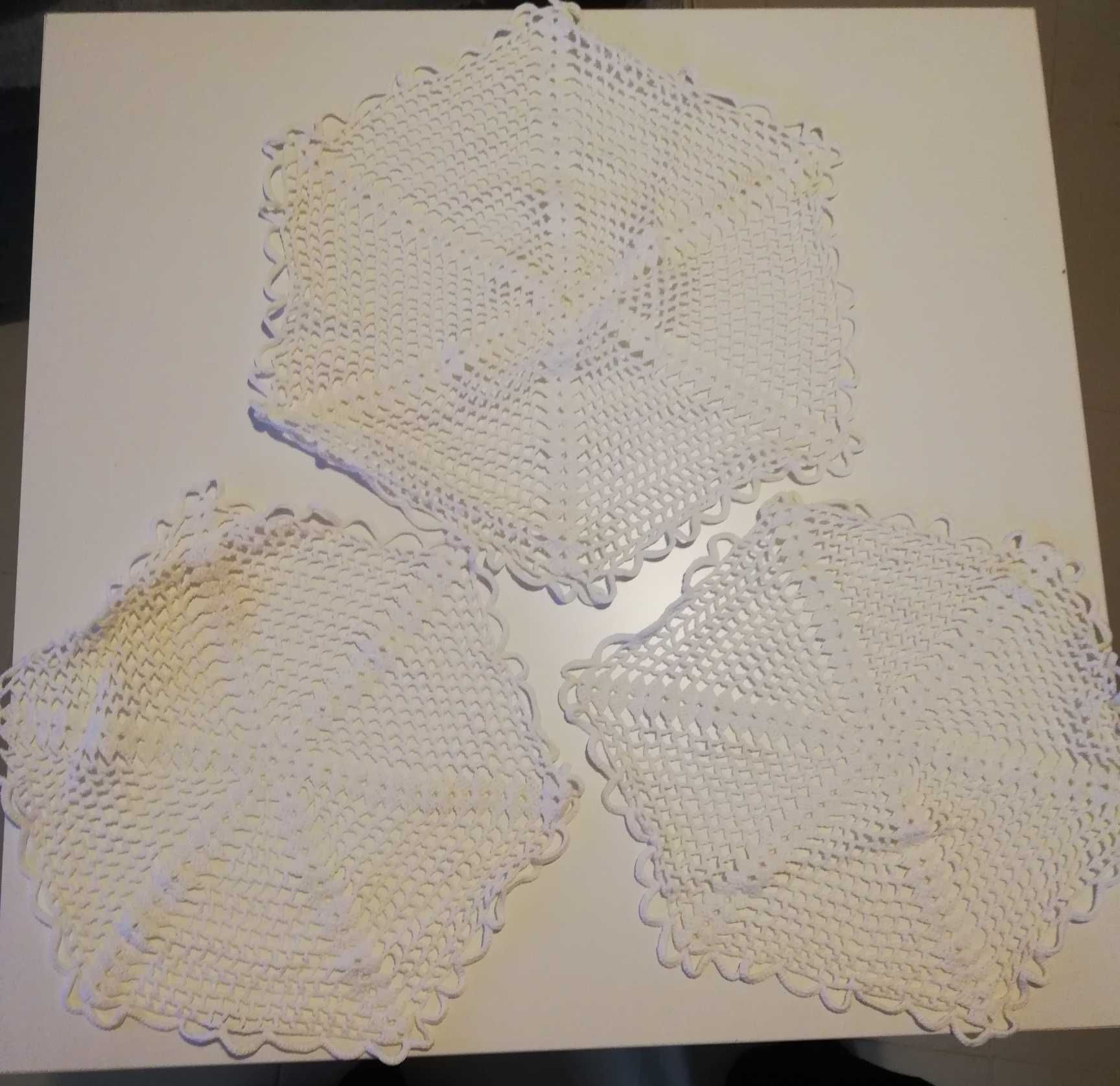 Conjunto 3 peças croché branco