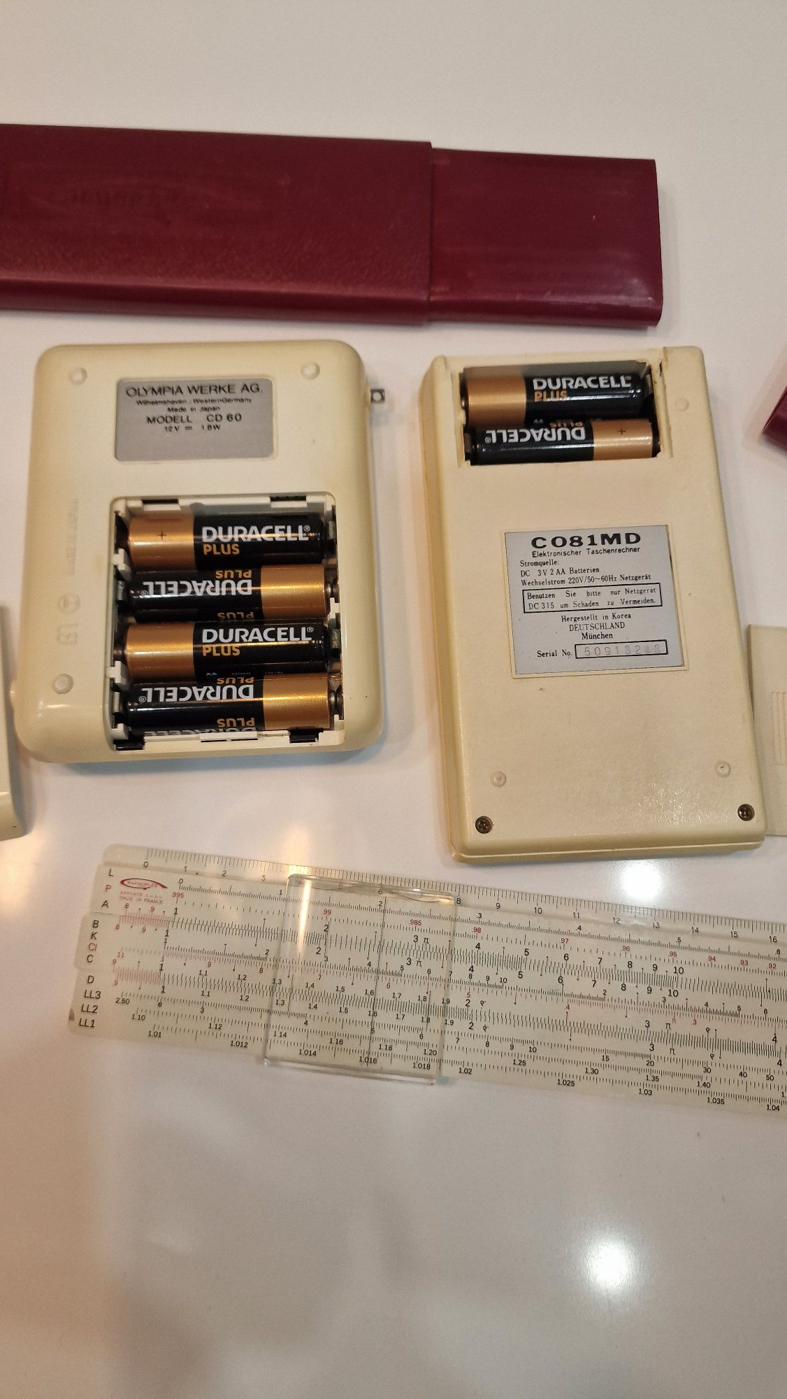 Calculadoras electrónicas antigas & Régua