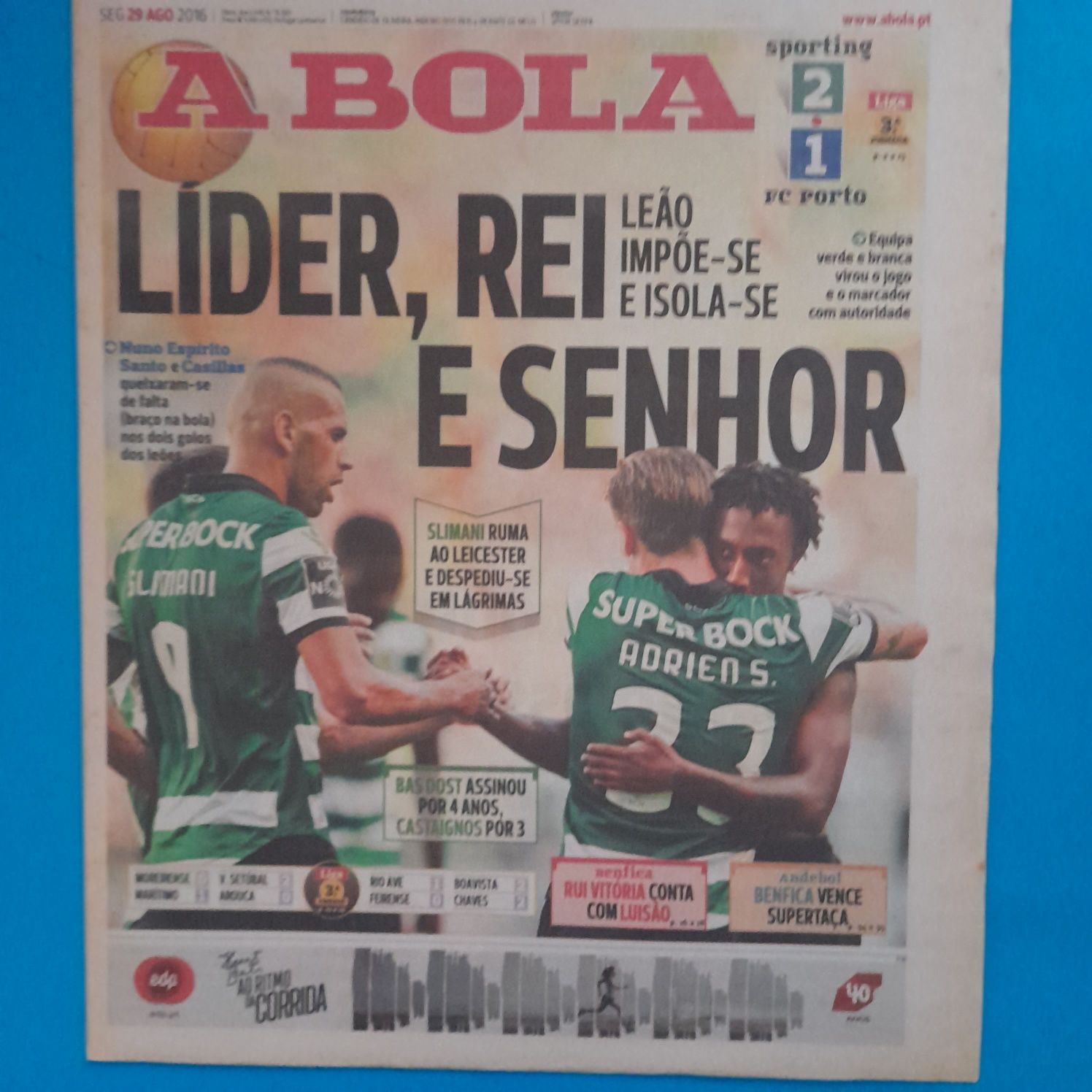 Jornais desportivos - Campeonato Nacional 2016.