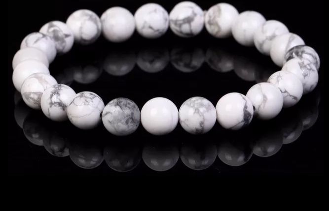Nowa bransoletka damska marmurek koraliki kamienie biało czarna