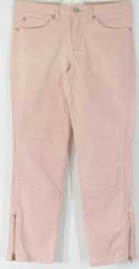 Spodnie róż stretch Bawełna nogawki z zamkami R 38