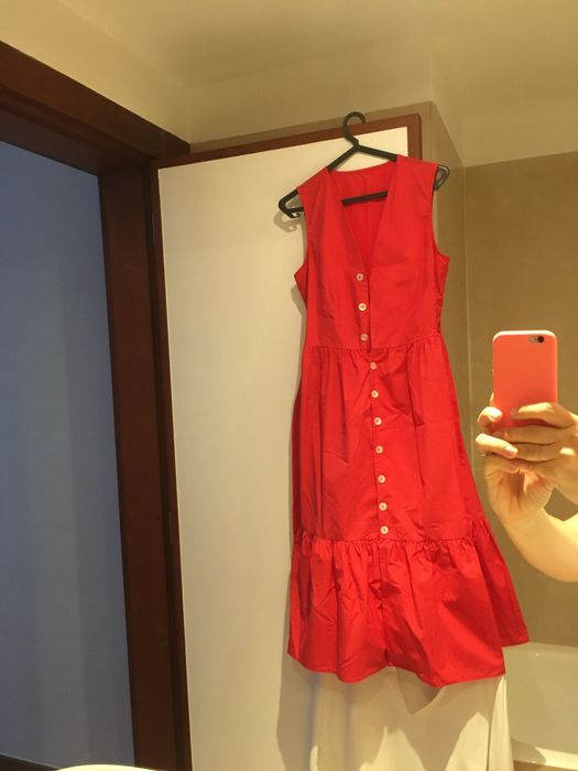 Vestido vermelho mango