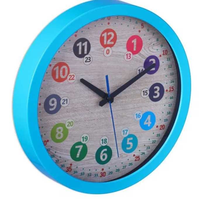 Zegar ścienny dla dzieci niebieski