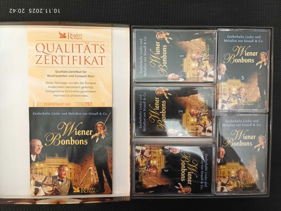 Kasety audio dla kolekcjonera 5 szt. komplet Andre Rieu itp.