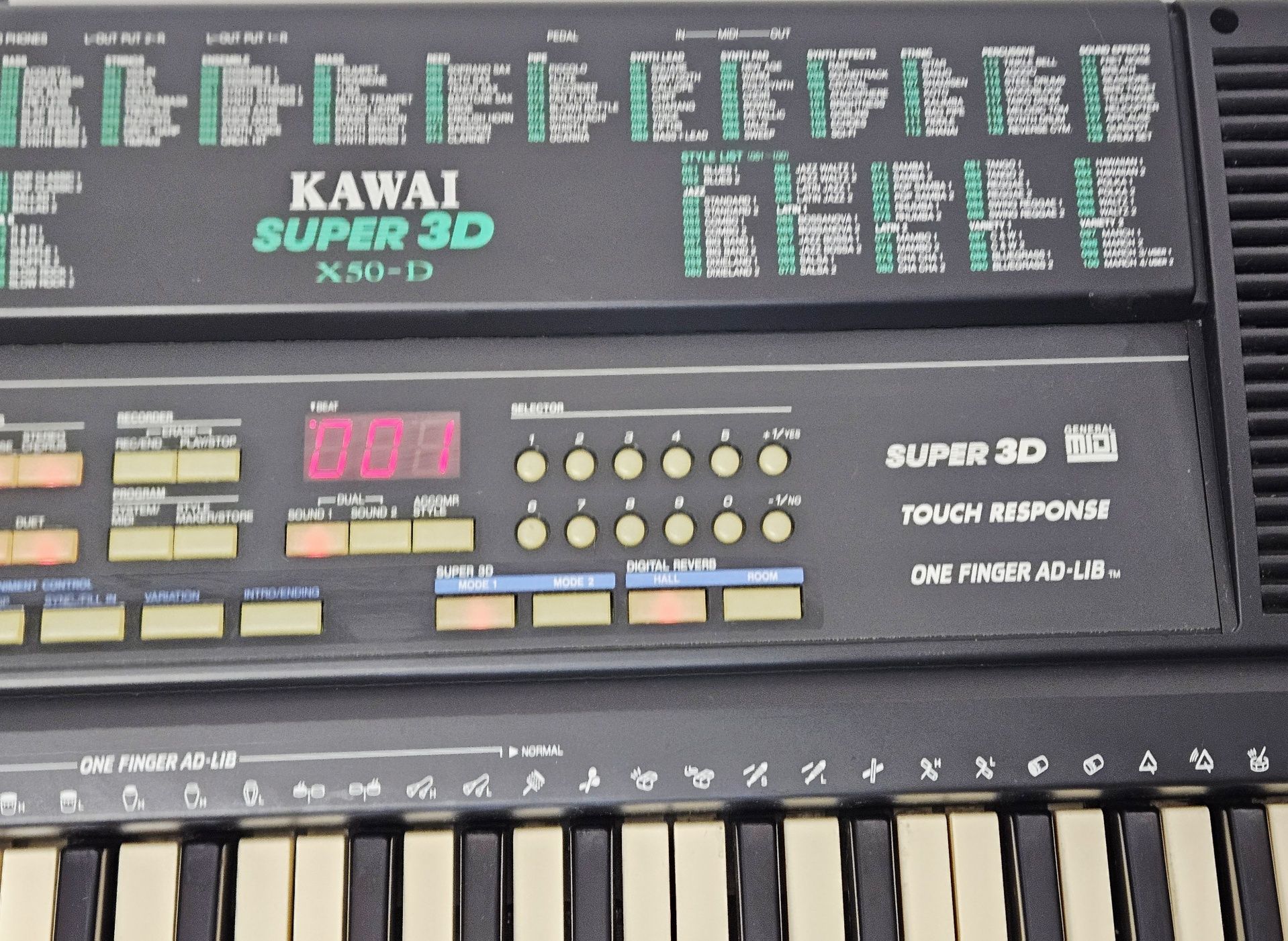 Japoński keyboard Kawai Super 3D X50-D, Dynamiczna klawiatura