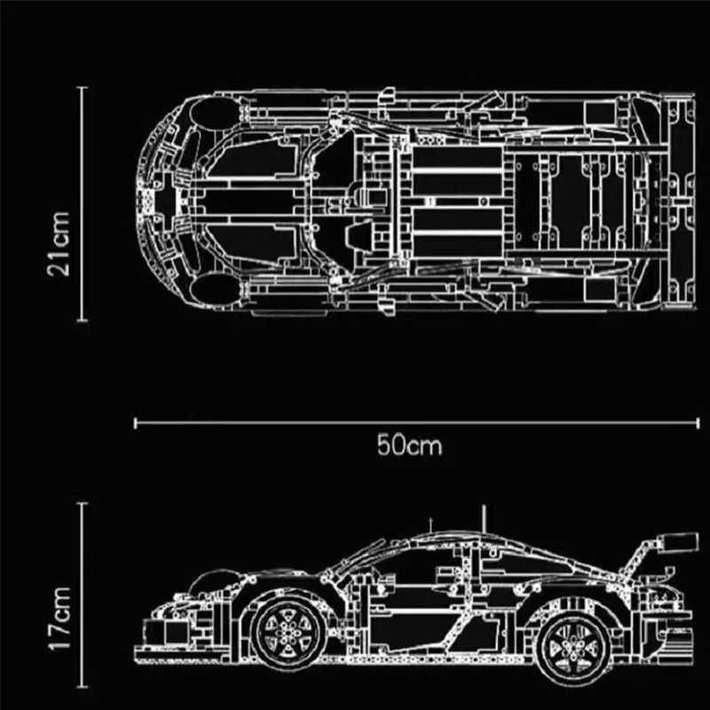 Zestaw klocków dla chłopców/dorosłych Porsche 911 RSR