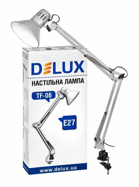 Настольна лампа трансформер Delux для маникюра кріплення на струбцині