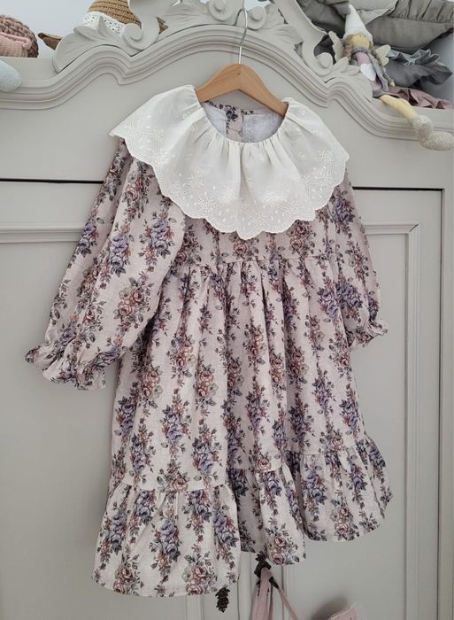 Sukienka 122 128 boho retro bawełniana na wesele sesję okazję