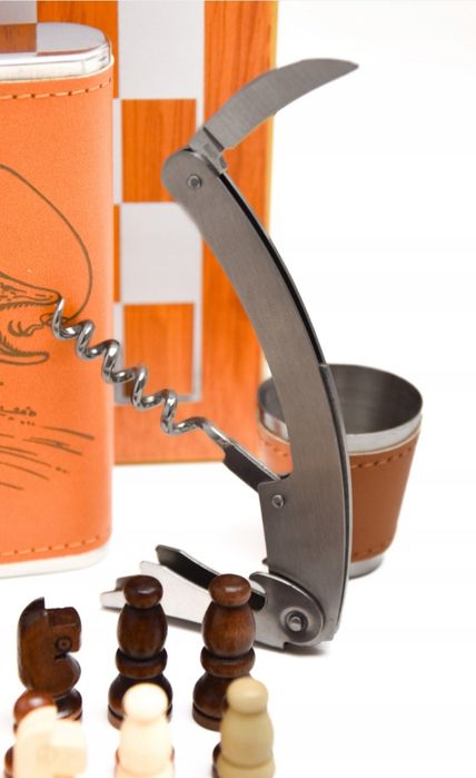 Zestaw Piersiówka Szachy Kieliszki Drewn Prezent Dla Wędkarzy Wędkarza