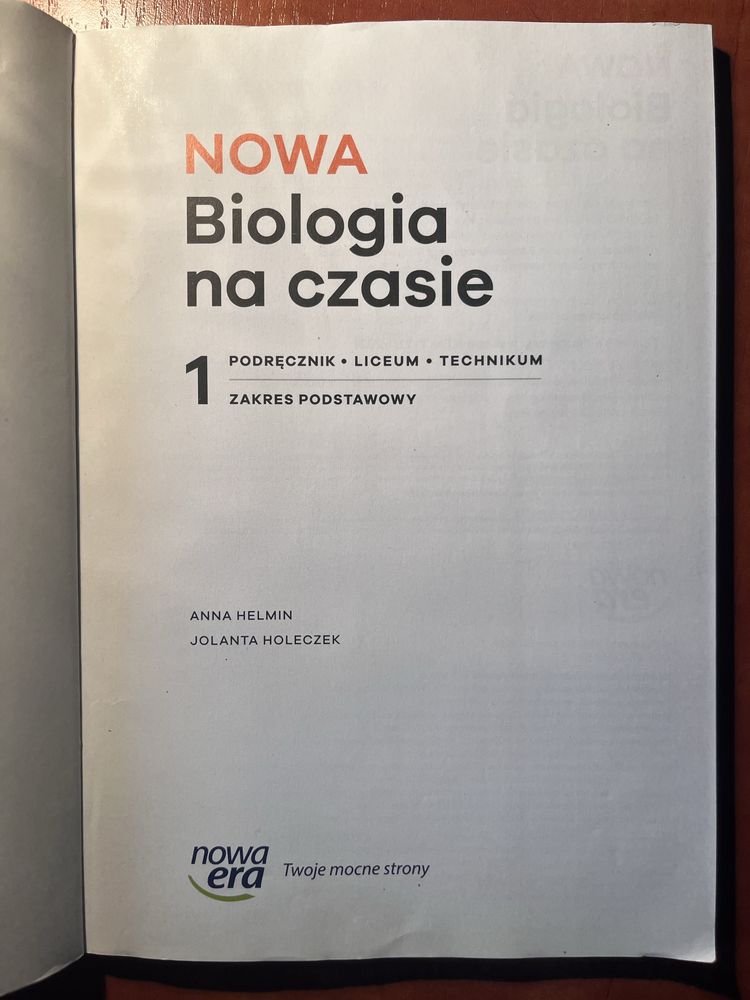 NOWA Biologia na czasie 1. Podrecznik dla liceum i technikum.