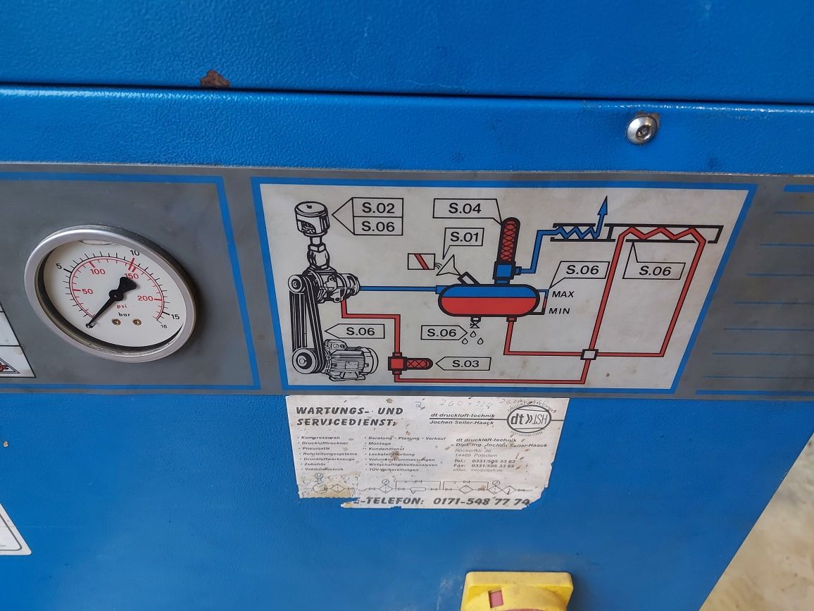 Kompresor śrubowy Air-Master Am15 z osuszaczem Walter