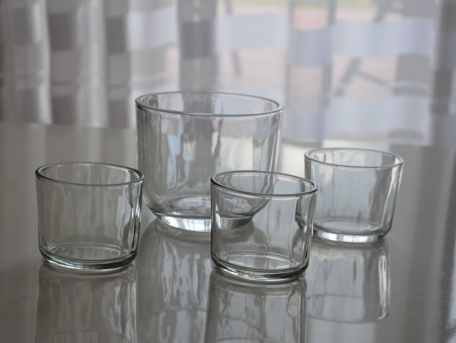 Świeczniki, Szklane owalne słoiki do produkcji świec,  4sztuki