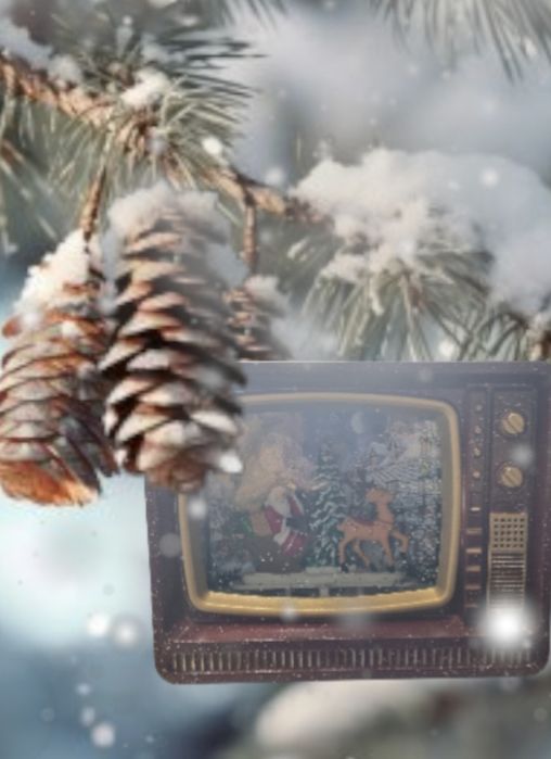 Pozytywka świąteczną TV retro LED