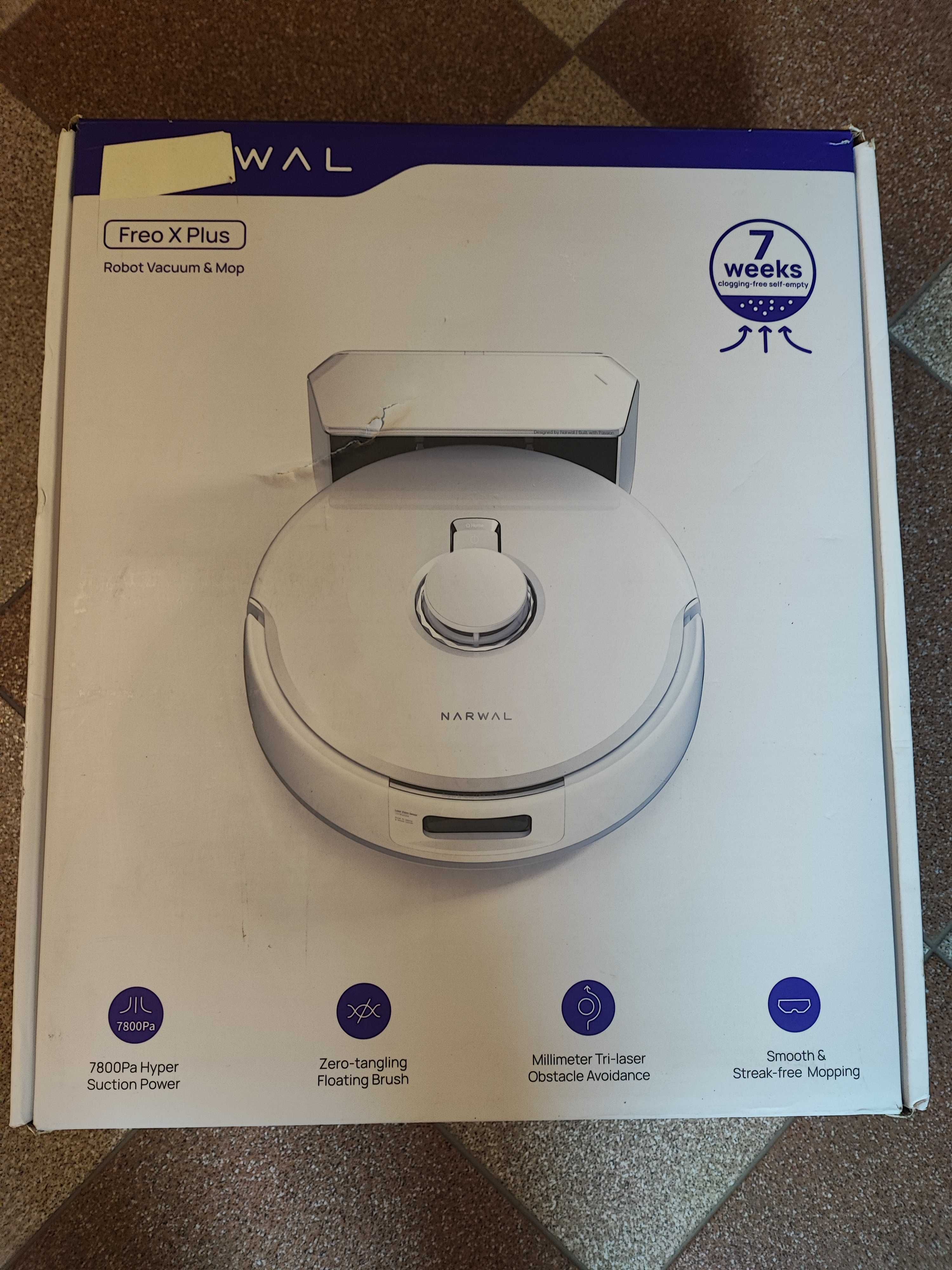 Робот пилосос NARWAL Freo X Plus Robot Vacuum and Mop LiDAR 360, білий