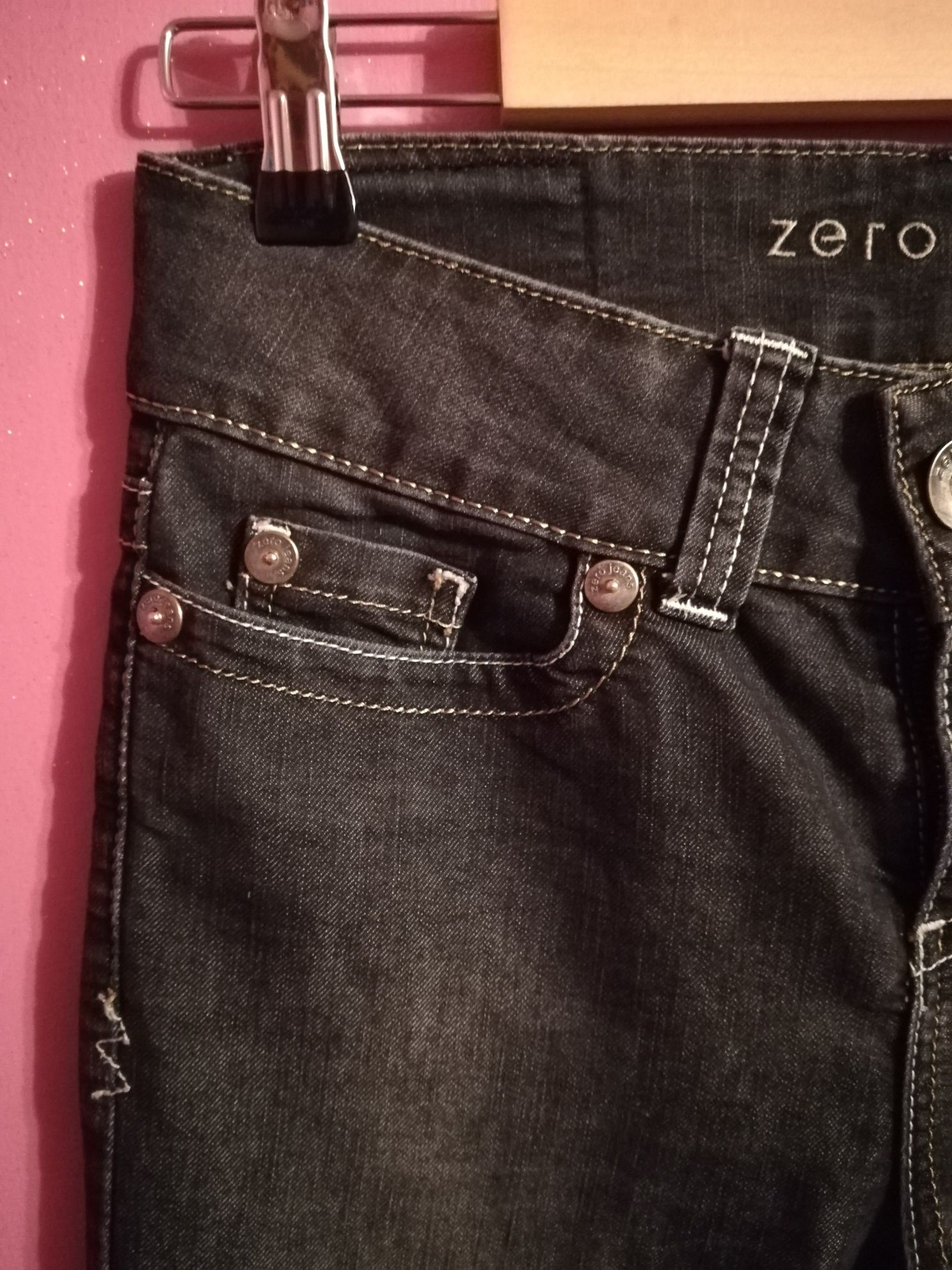 Spodnie damskie XS/34 regular ZERO czarne jeans