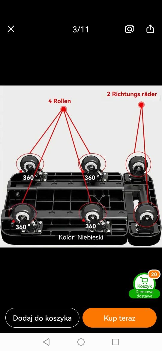 Wózek transportowy składany