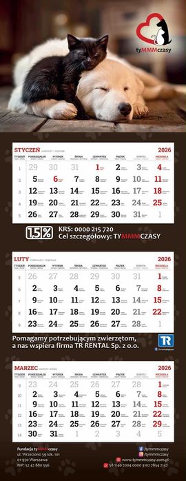 CENA BLACK WEEKEND - Kalendarz charytatywny trójdzielny 2026