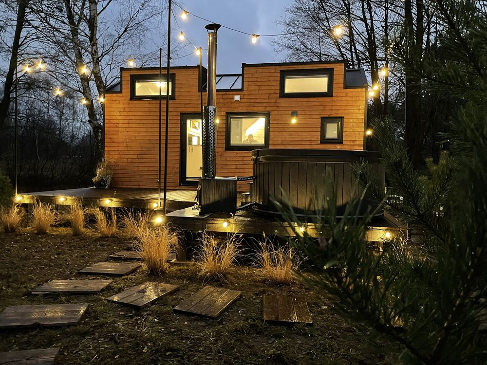 Tiny silent house wynajme domek las natura jacuzzi bania wynajem