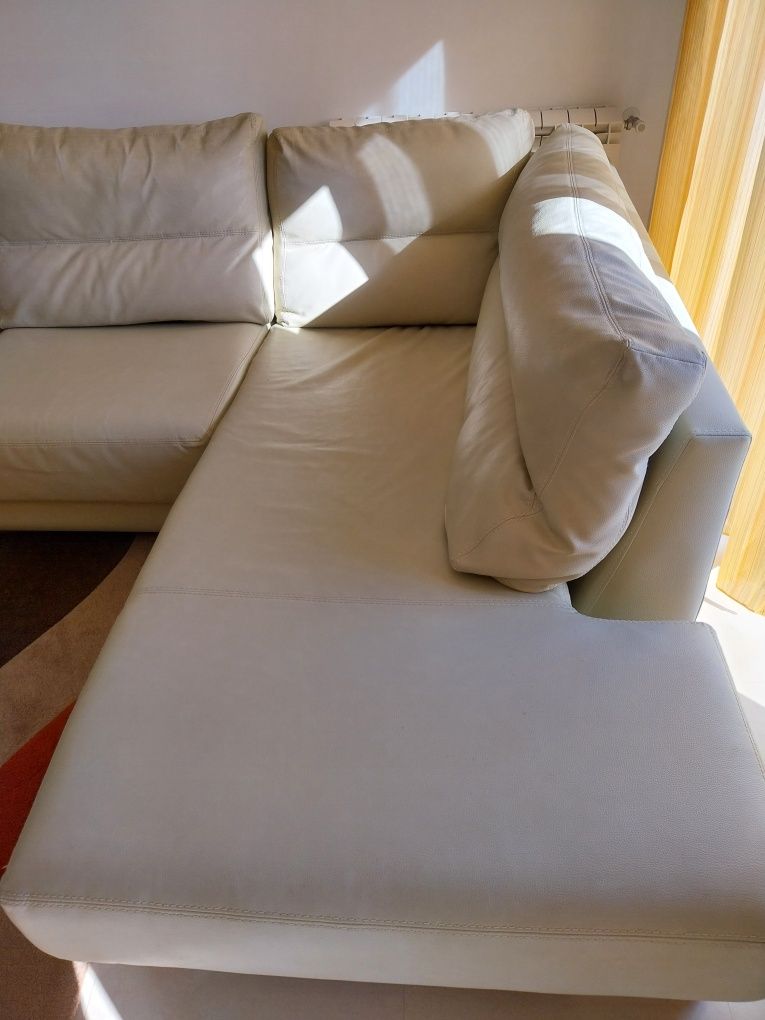 Sofa chaise long napa beje