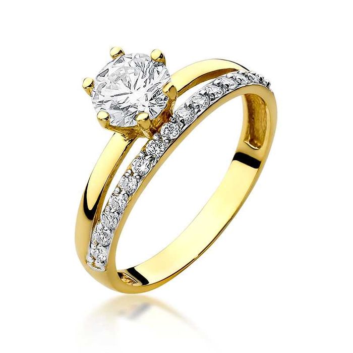 Wyprzedaż 250zł/g 333 Złoty Pierścionek z Cyrkoniami Zaręczynowy