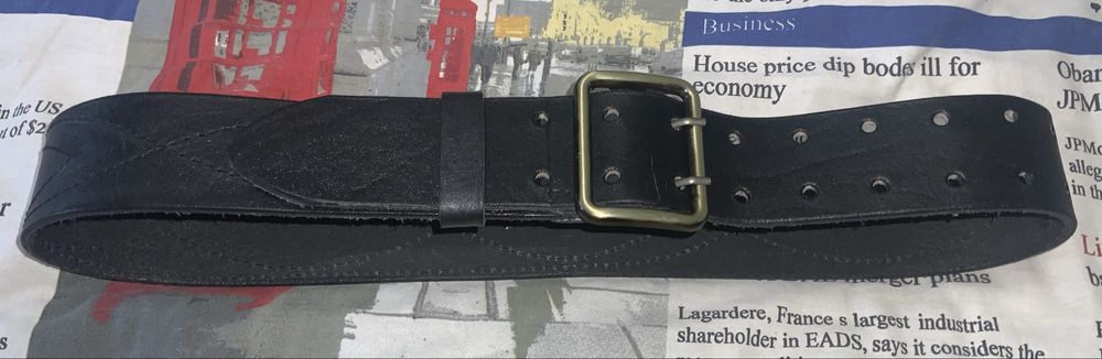 Кожаный чёрный ремень 100 см, ширина 4,5 см