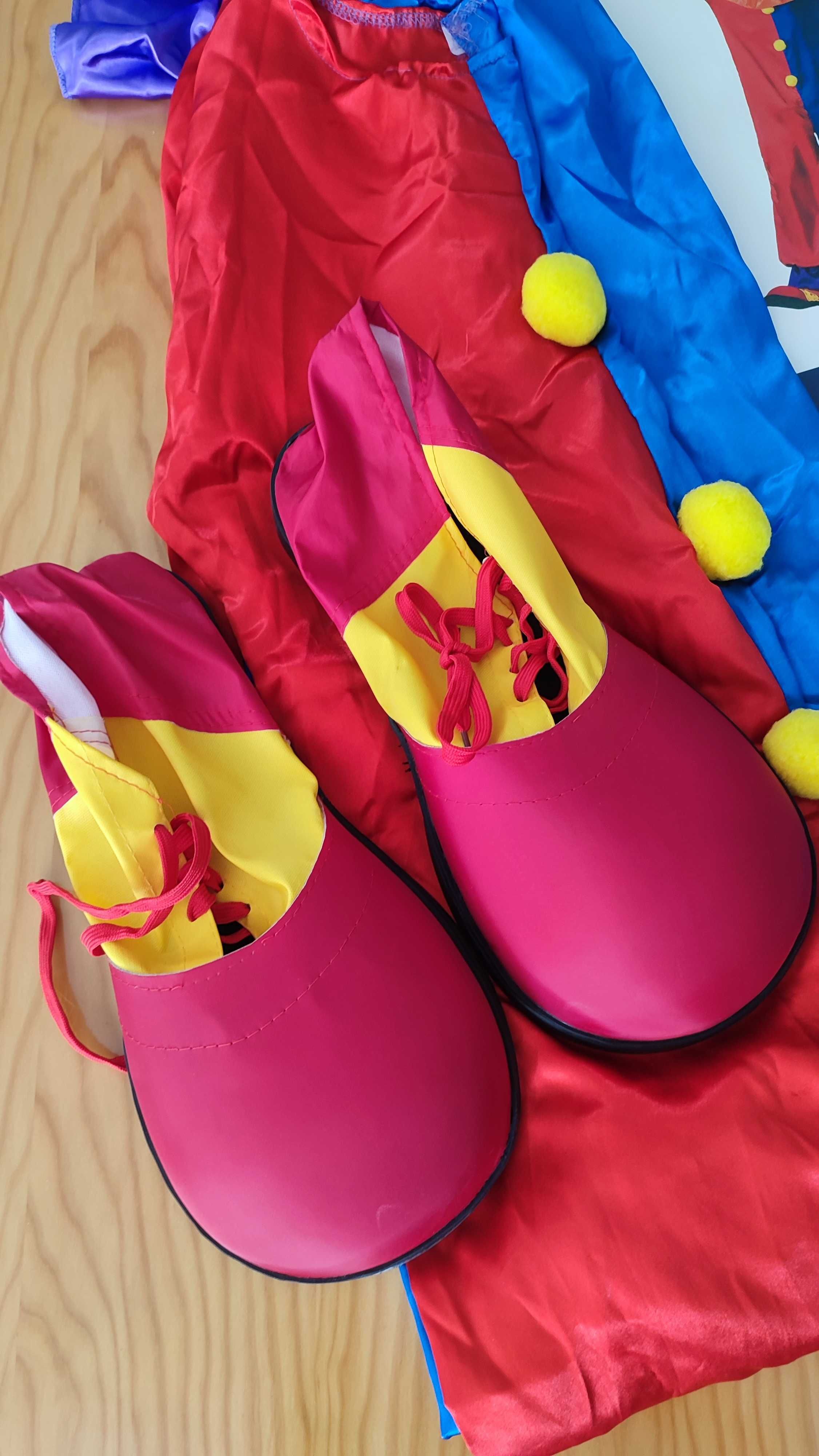 Fato de carnaval mais sapatos. Palhaço. Adolescente/Adulto.
