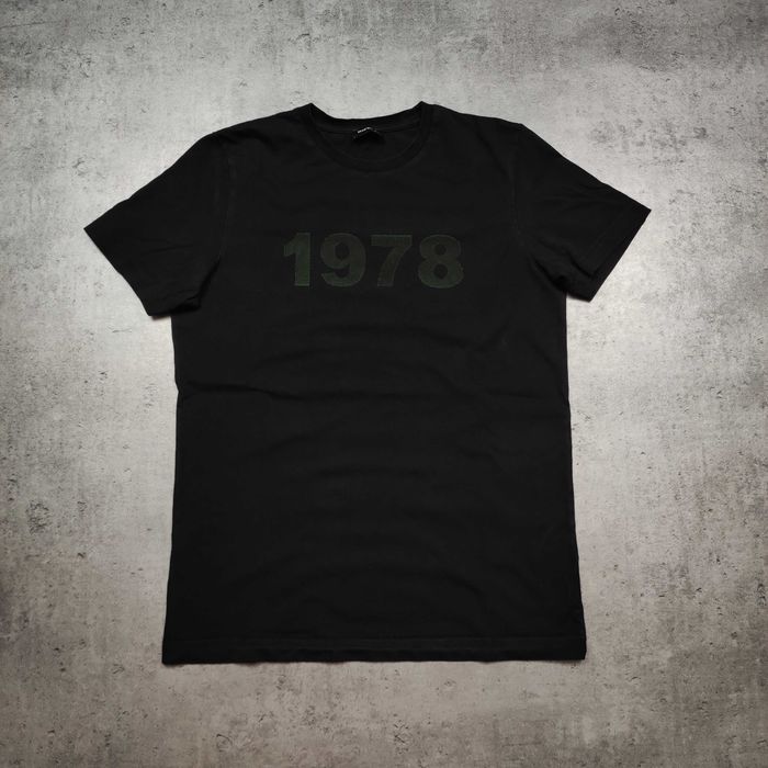 MĘSKA Koszulka Bawełna Czarna PREMIUM Duże Logo 1978 Diesel Industry